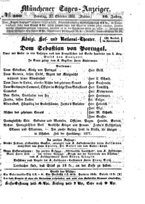 Münchener Tages-Anzeiger Sonntag 27. Oktober 1861