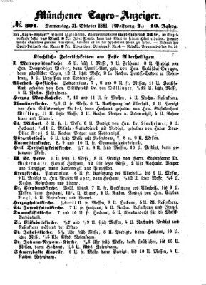 Münchener Tages-Anzeiger Donnerstag 31. Oktober 1861