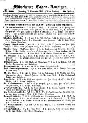 Münchener Tages-Anzeiger Samstag 2. November 1861