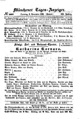 Münchener Tages-Anzeiger Sonntag 3. November 1861