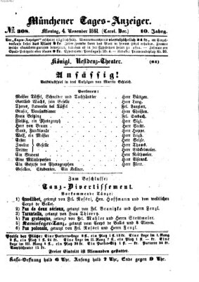 Münchener Tages-Anzeiger Montag 4. November 1861