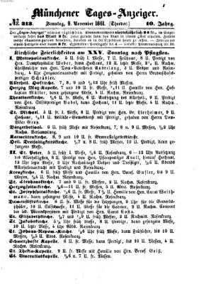 Münchener Tages-Anzeiger Samstag 9. November 1861