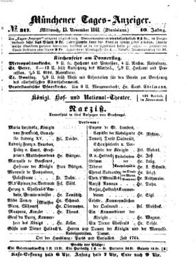 Münchener Tages-Anzeiger Mittwoch 13. November 1861