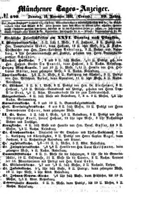 Münchener Tages-Anzeiger Samstag 16. November 1861