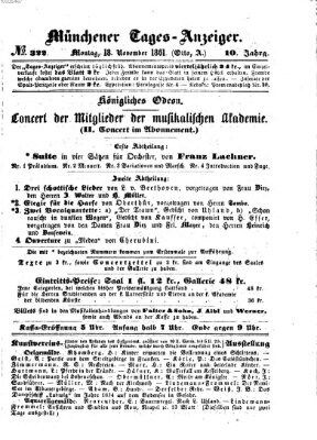 Münchener Tages-Anzeiger Montag 18. November 1861