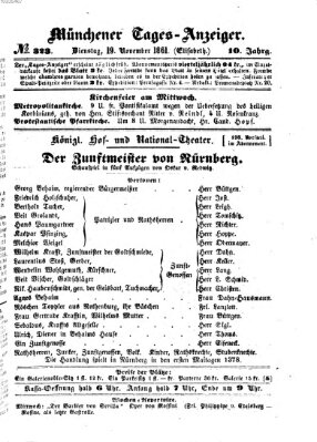 Münchener Tages-Anzeiger Dienstag 19. November 1861