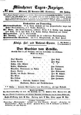 Münchener Tages-Anzeiger Mittwoch 20. November 1861