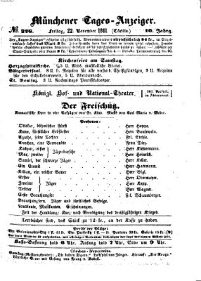 Münchener Tages-Anzeiger Freitag 22. November 1861