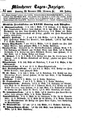 Münchener Tages-Anzeiger Samstag 23. November 1861