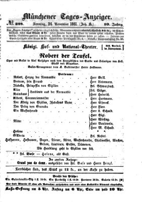 Münchener Tages-Anzeiger Sonntag 24. November 1861