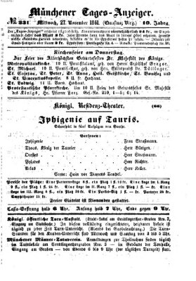 Münchener Tages-Anzeiger Mittwoch 27. November 1861