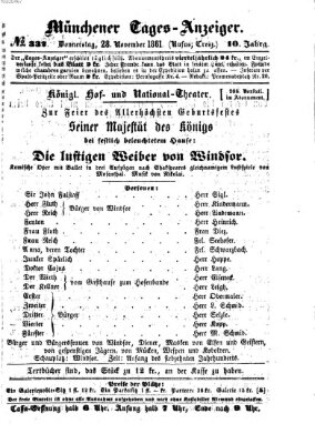 Münchener Tages-Anzeiger Donnerstag 28. November 1861