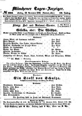 Münchener Tages-Anzeiger Freitag 29. November 1861