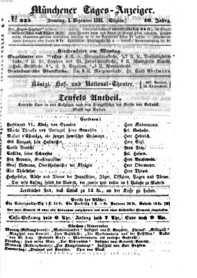 Münchener Tages-Anzeiger Sonntag 1. Dezember 1861