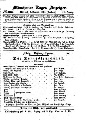 Münchener Tages-Anzeiger Mittwoch 4. Dezember 1861