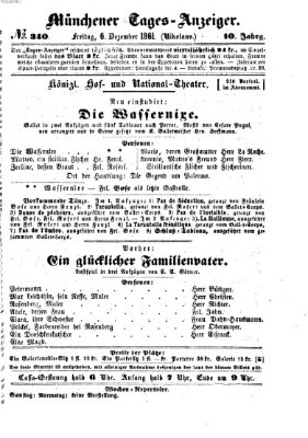 Münchener Tages-Anzeiger Freitag 6. Dezember 1861