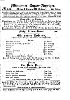 Münchener Tages-Anzeiger Montag 9. Dezember 1861