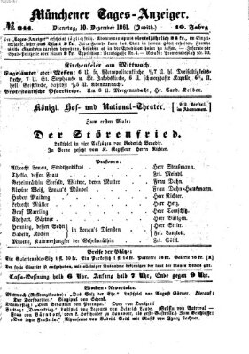 Münchener Tages-Anzeiger Dienstag 10. Dezember 1861