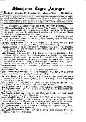 Münchener Tages-Anzeiger Samstag 14. Dezember 1861