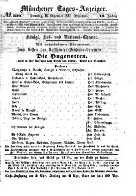 Münchener Tages-Anzeiger Sonntag 15. Dezember 1861