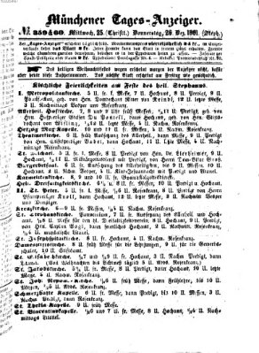 Münchener Tages-Anzeiger Mittwoch 25. Dezember 1861