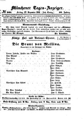 Münchener Tages-Anzeiger Freitag 27. Dezember 1861