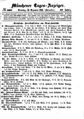 Münchener Tages-Anzeiger Dienstag 31. Dezember 1861