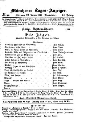 Münchener Tages-Anzeiger Mittwoch 22. Januar 1862