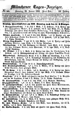 Münchener Tages-Anzeiger Samstag 25. Januar 1862