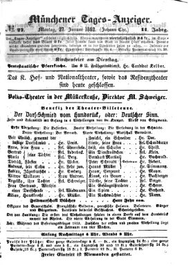 Münchener Tages-Anzeiger Montag 27. Januar 1862