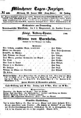 Münchener Tages-Anzeiger Mittwoch 29. Januar 1862