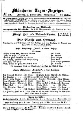 Münchener Tages-Anzeiger Dienstag 11. Februar 1862