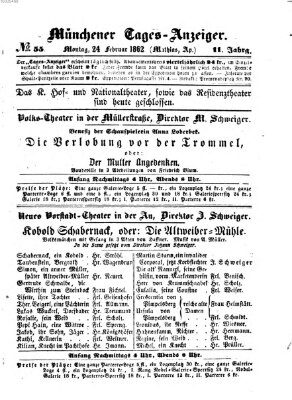 Münchener Tages-Anzeiger Montag 24. Februar 1862