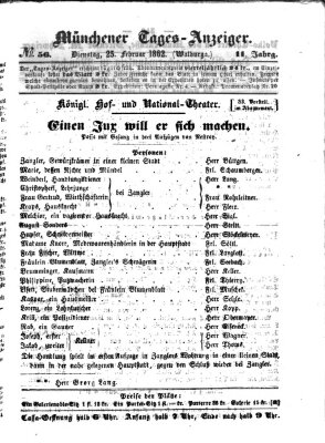 Münchener Tages-Anzeiger Dienstag 25. Februar 1862