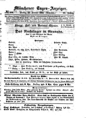 Münchener Tages-Anzeiger Freitag 28. Februar 1862