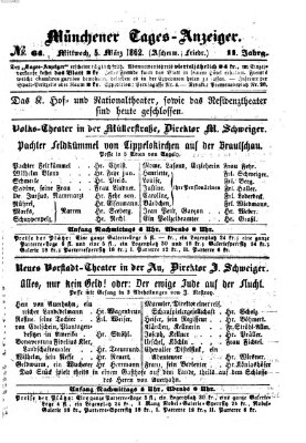 Münchener Tages-Anzeiger Mittwoch 5. März 1862