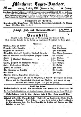 Münchener Tages-Anzeiger Freitag 7. März 1862