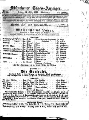 Münchener Tages-Anzeiger Freitag 14. März 1862