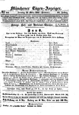 Münchener Tages-Anzeiger Sonntag 16. März 1862