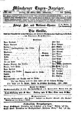 Münchener Tages-Anzeiger Freitag 28. März 1862