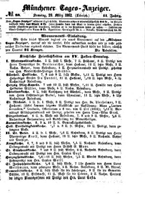 Münchener Tages-Anzeiger Samstag 29. März 1862