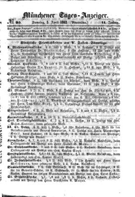 Münchener Tages-Anzeiger Samstag 5. April 1862