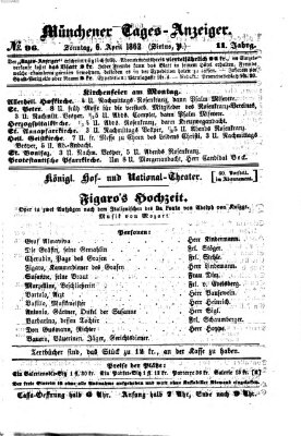 Münchener Tages-Anzeiger Sonntag 6. April 1862