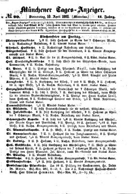 Münchener Tages-Anzeiger Donnerstag 10. April 1862