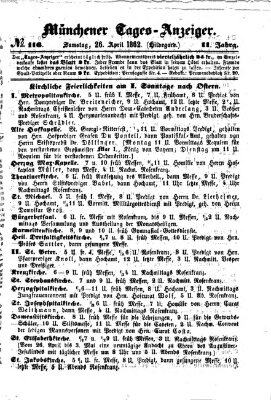 Münchener Tages-Anzeiger Samstag 26. April 1862