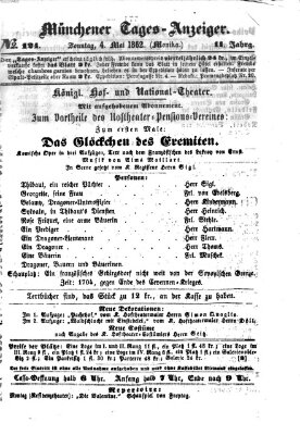 Münchener Tages-Anzeiger Sonntag 4. Mai 1862