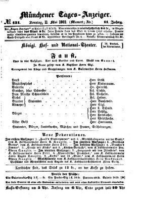 Münchener Tages-Anzeiger Sonntag 11. Mai 1862