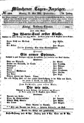 Münchener Tages-Anzeiger Montag 12. Mai 1862