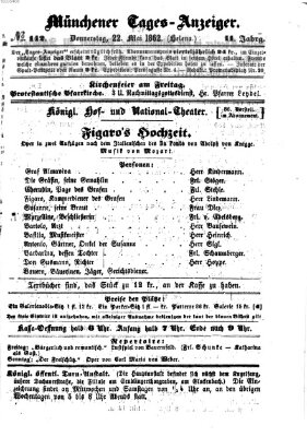 Münchener Tages-Anzeiger Donnerstag 22. Mai 1862