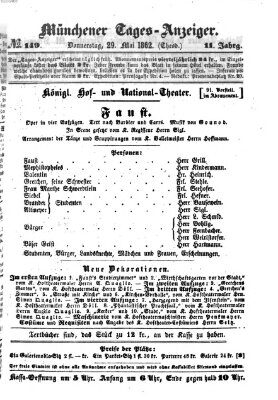 Münchener Tages-Anzeiger Donnerstag 29. Mai 1862